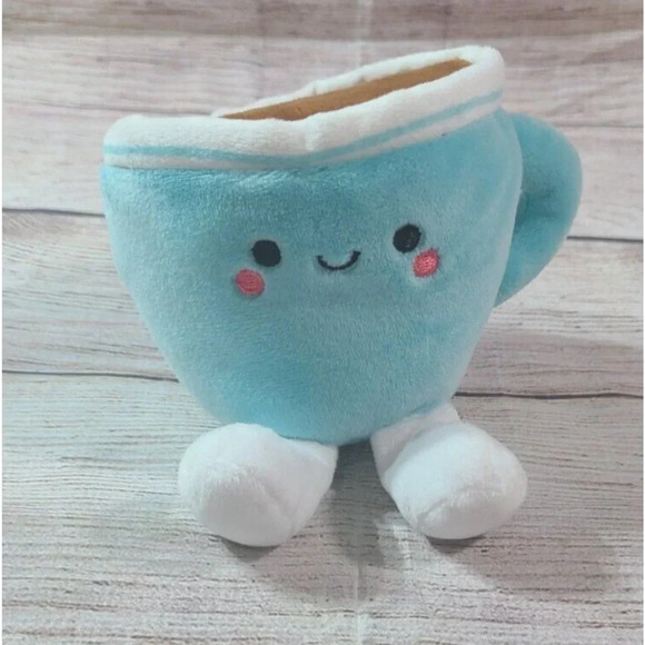 Hallmark Plush Better Together Coffee Stuffed Toy Magnetic Blue 6" 2021 - Picture 1 of 4